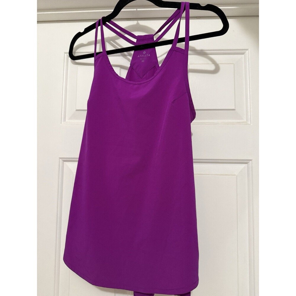 Athleta XS Go Time Strappy Tank Purple Sleeveless Active Racerback Poly